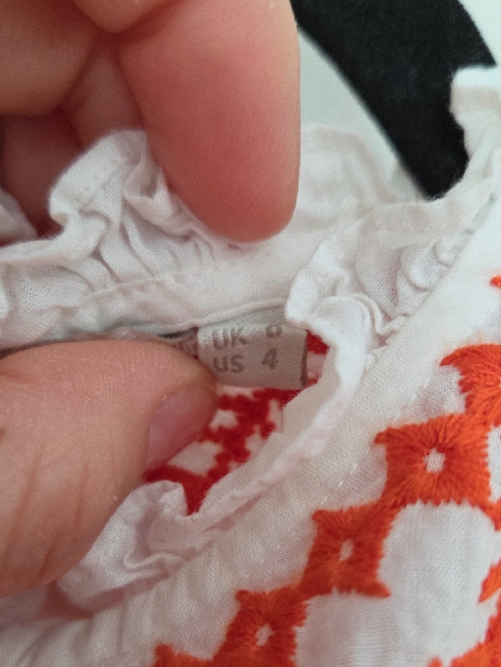 Boden White Top with Vibrant Orange Embroidery - Picture 7 of 9